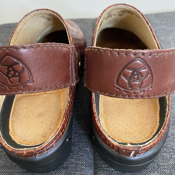 Ariat Basket Woven Rattan Weave Brown Leather Slingback Clogs Mules. Sz 7 - Picture 10 of 16